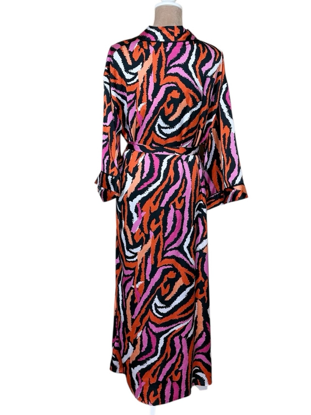 Diane Von Furstenberg for Target Long Satin Disco Zebra-Print Kimono/Robe NWT - Picture 6 of 12
